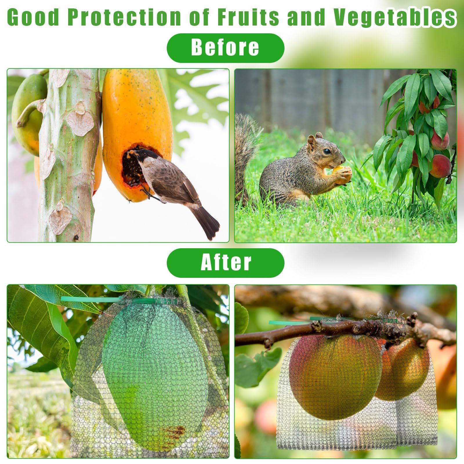 15 Pcs Fruit Protection Bags for Fruit Trees Stainless Steel Mesh Bags Bulk view 5