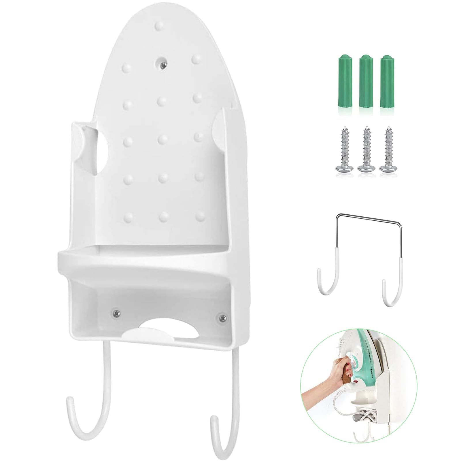 2pc Ironing Board Hanger Wall Mount Iron Hanger Ironing Board Rack Electric view 2