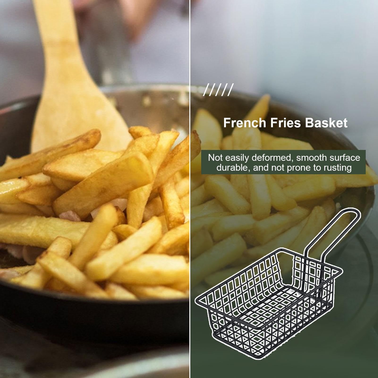 Metal Food Fry Basket | French Fries Basket | Wire French Fries Basket, Anti view 4