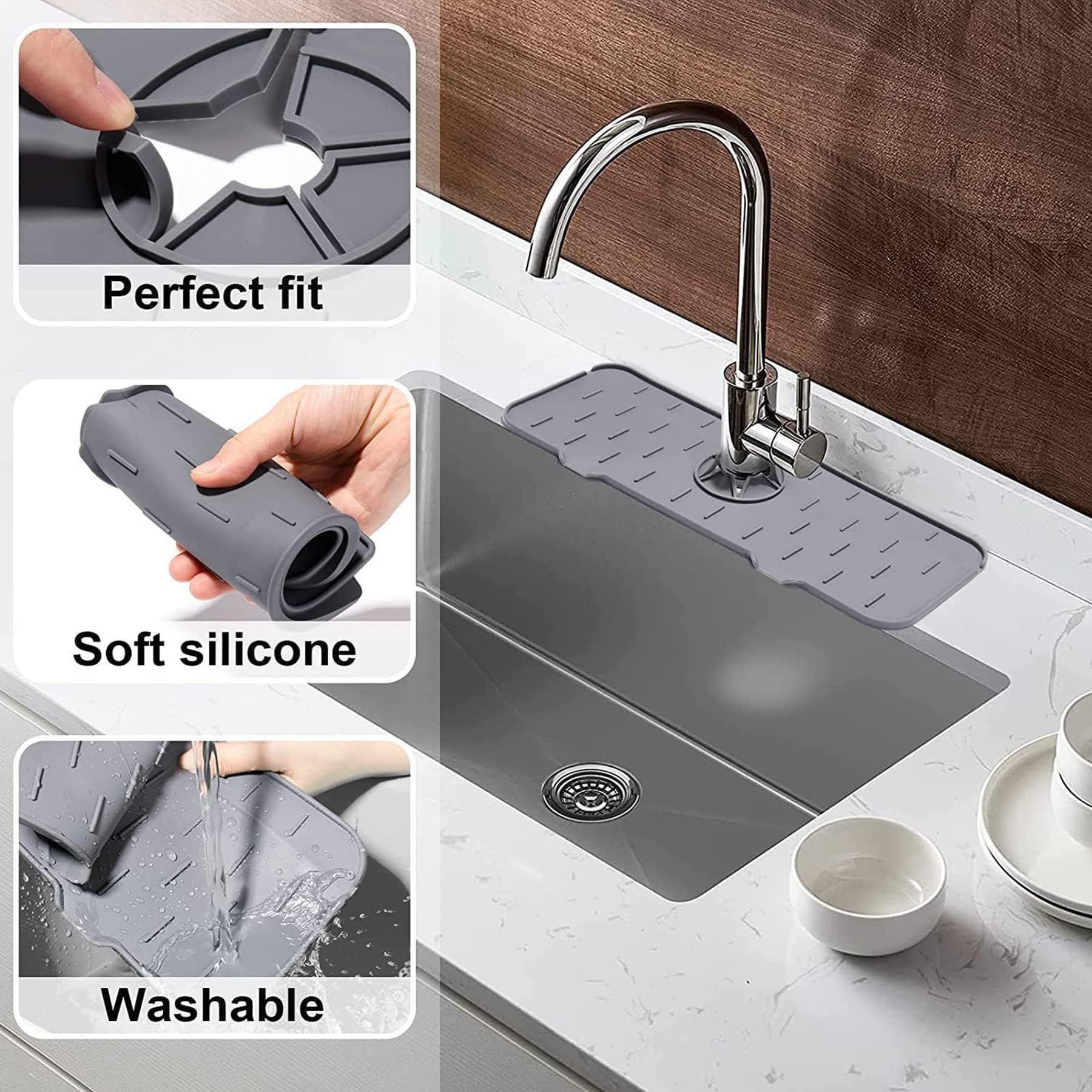Kitchen Bathroom Silicon Sink Splash Drying Mat view 5