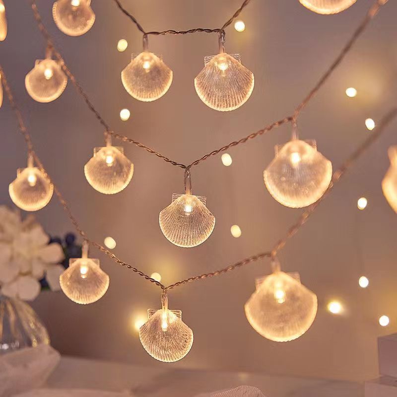 String Lights 19.6ft 40 LED Shell Shaped String Lights Battery Powered String view 4