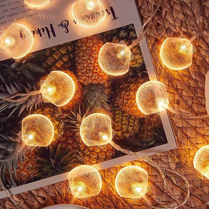 String Lights 19.6ft 40 LED Shell Shaped String Lights Battery Powered String view 5