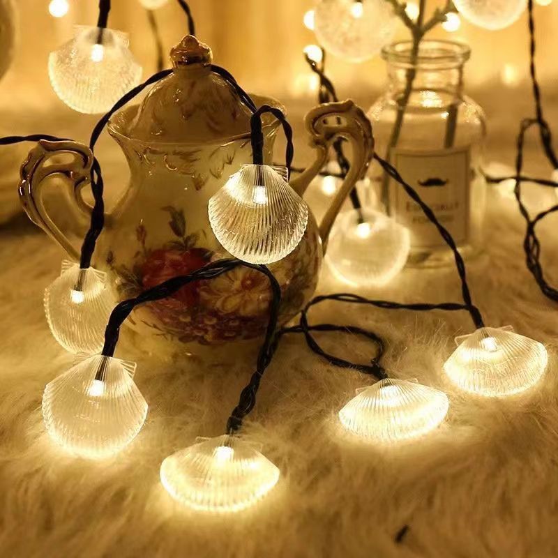 String Lights 19.6ft 40 LED Shell Shaped String Lights Battery Powered String view 7