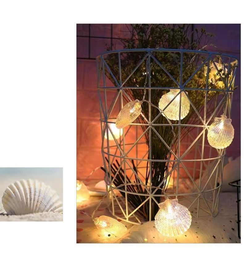 String Lights 19.6ft 40 LED Shell Shaped String Lights Battery Powered String view 9