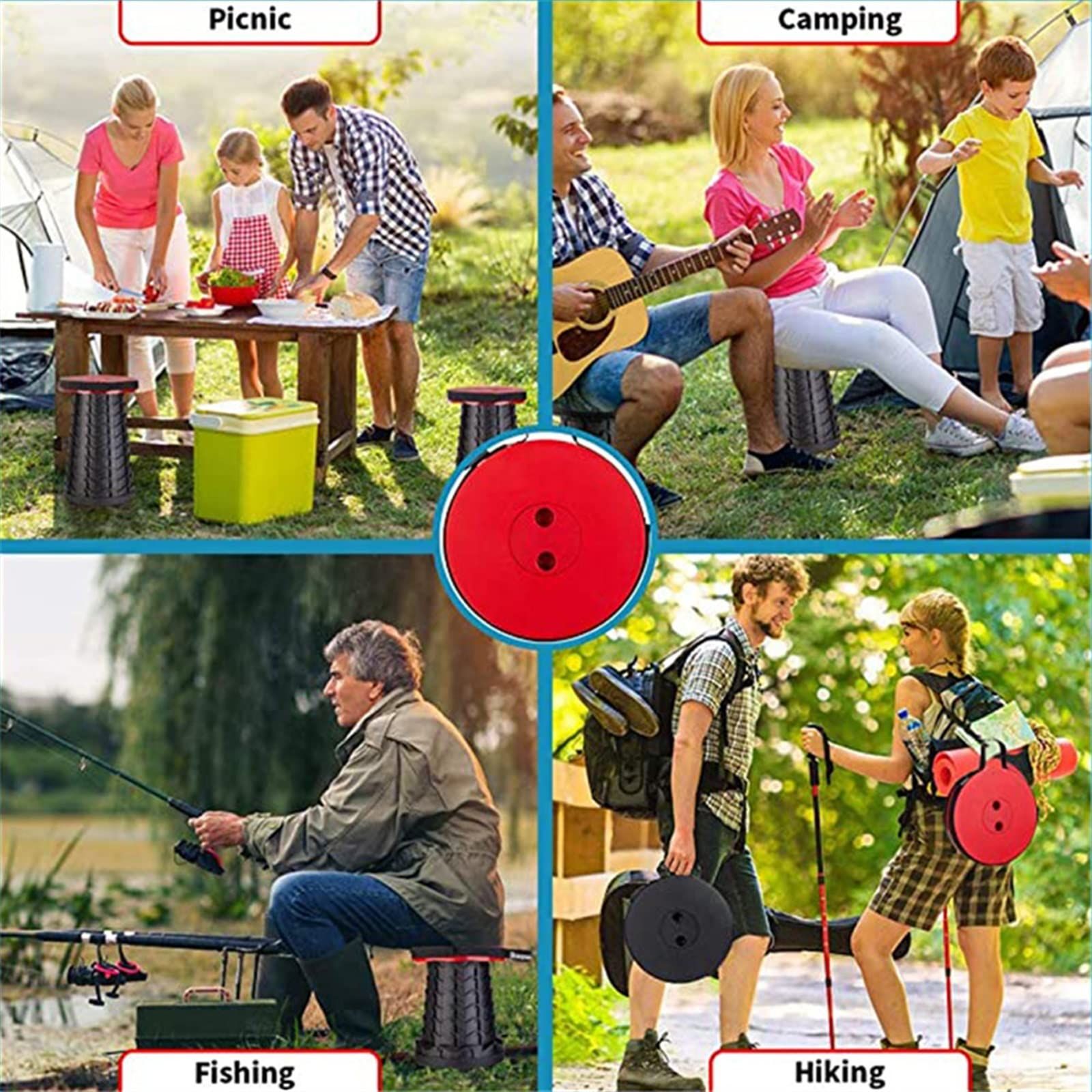 Folding Camping Stool, Collapsible Stool Portable Lightweight Retractable view 8