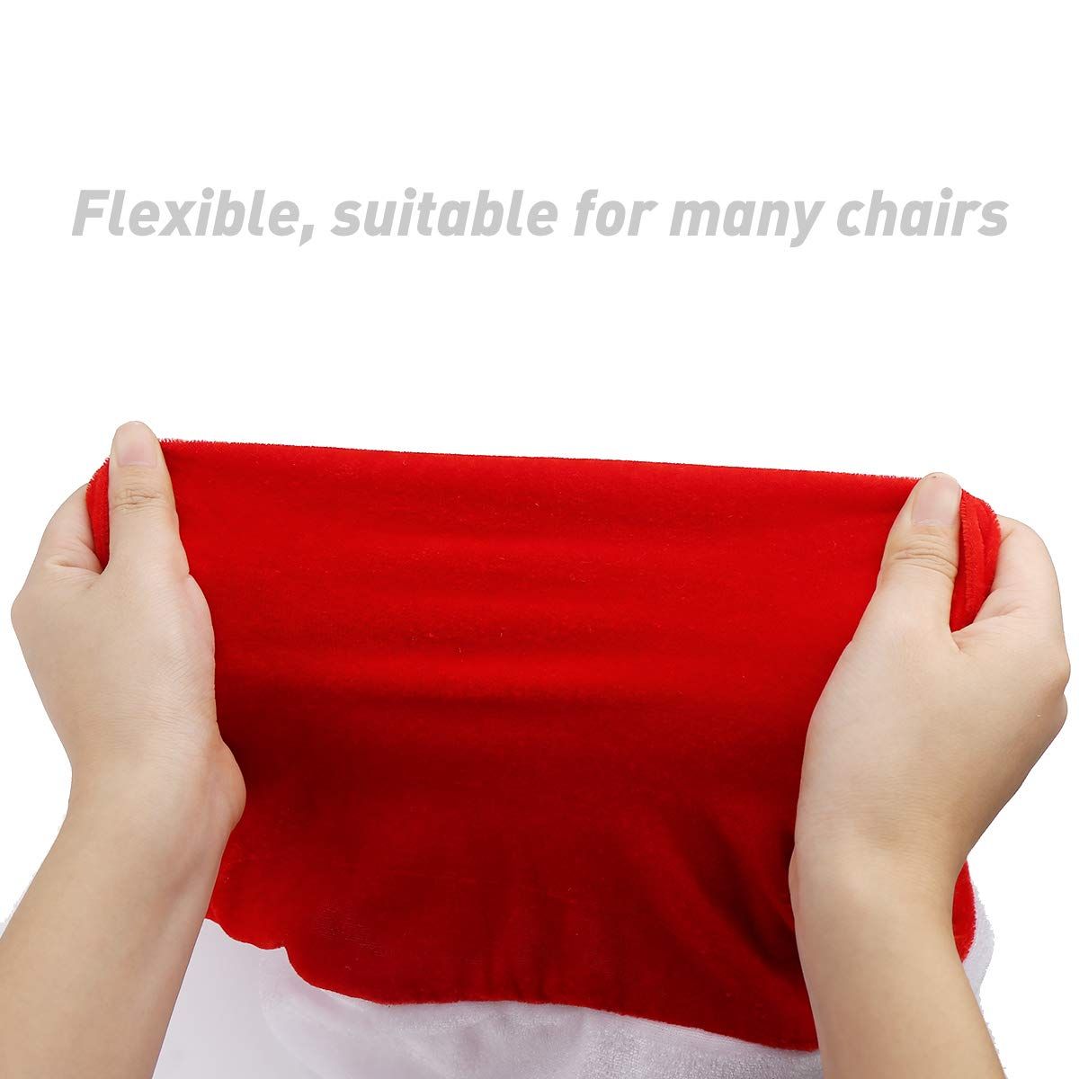 2 PCS Red Hat Dining Chair Slipcovers，Christmas Chair Back Covers Kitchen view 9