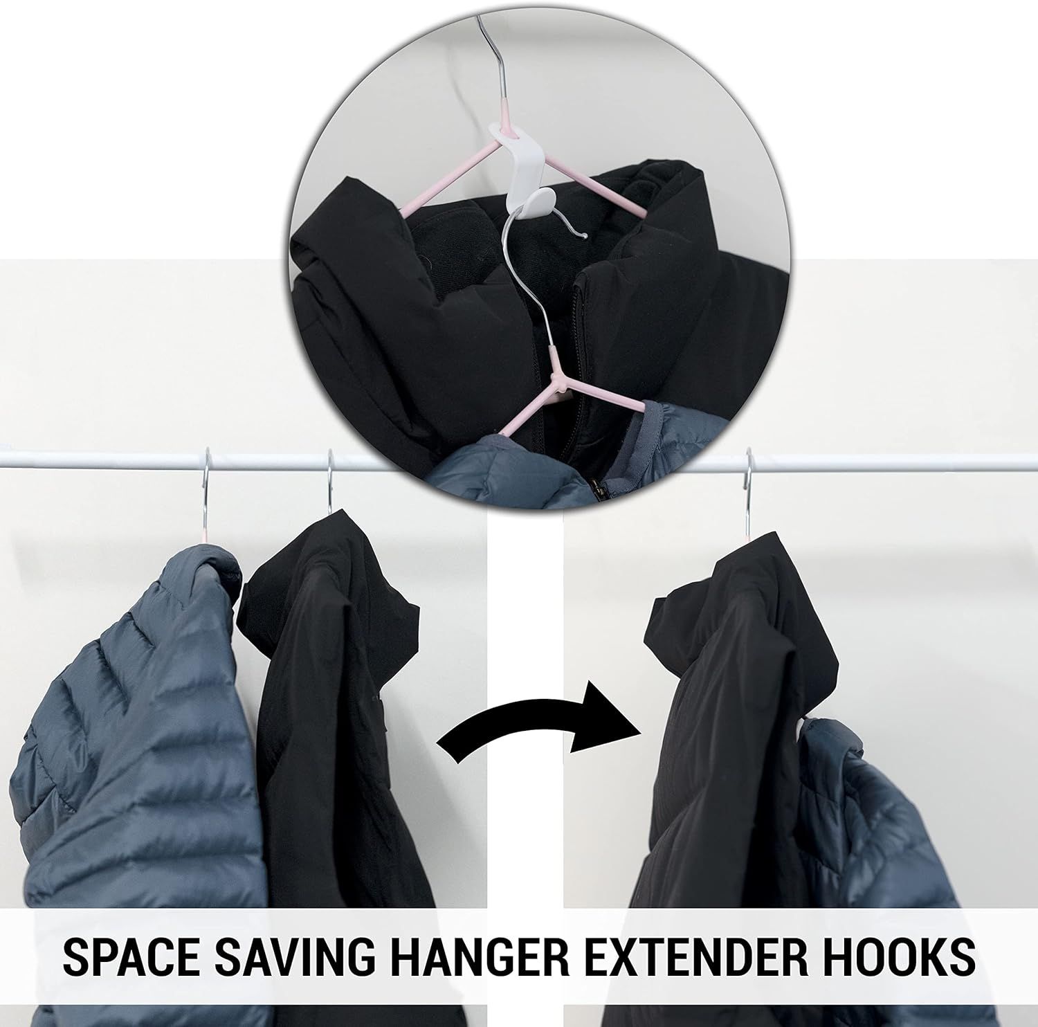 4 PCS Magic Space Saving Hangers with Hanger Connector Hooks - Clothes Hanger view 5