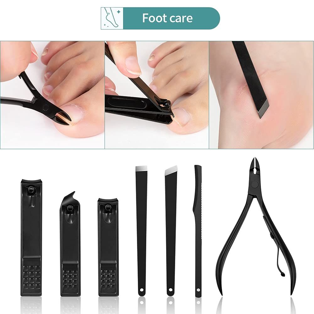 Manicure Set Stainless Steel Nail Clippers Pedicure Kit Portable Travel view 5