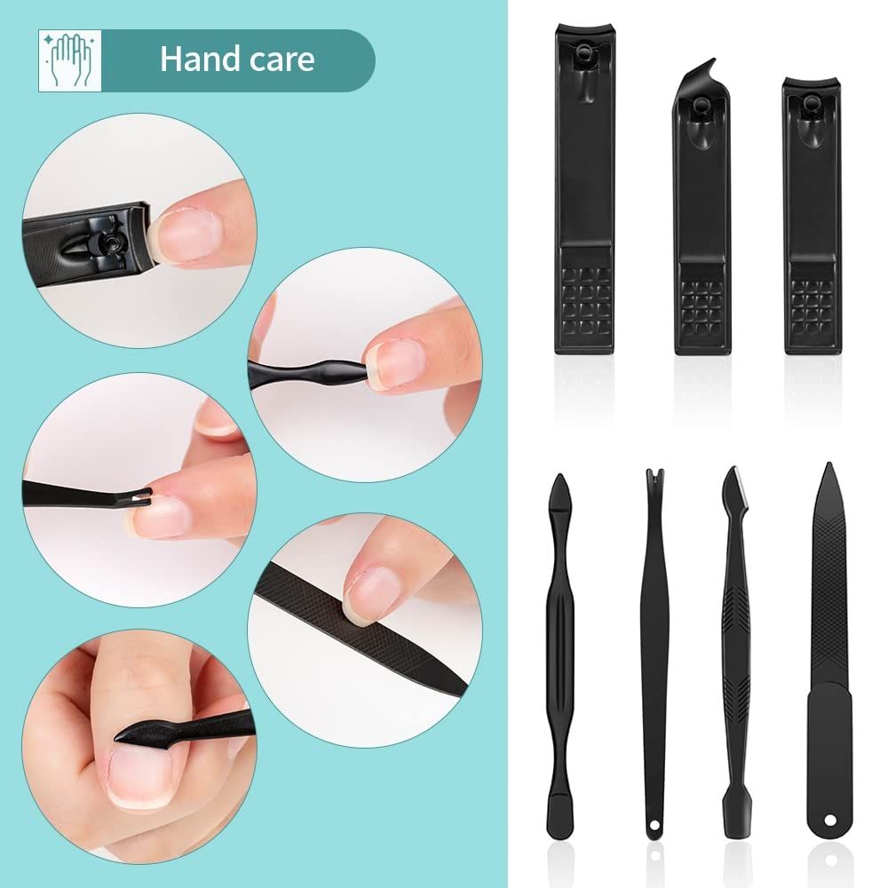 Manicure Set Stainless Steel Nail Clippers Pedicure Kit Portable Travel view 7