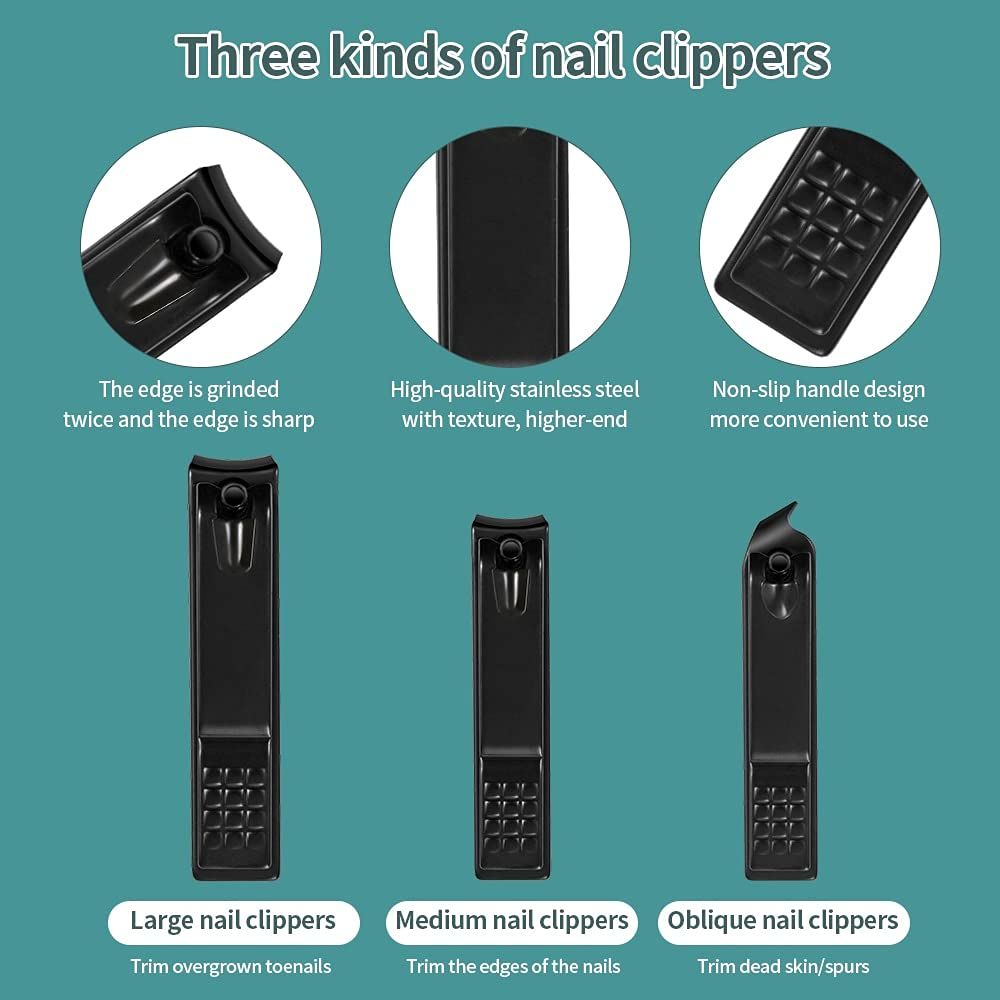 Manicure Set Stainless Steel Nail Clippers Pedicure Kit Portable Travel view 10