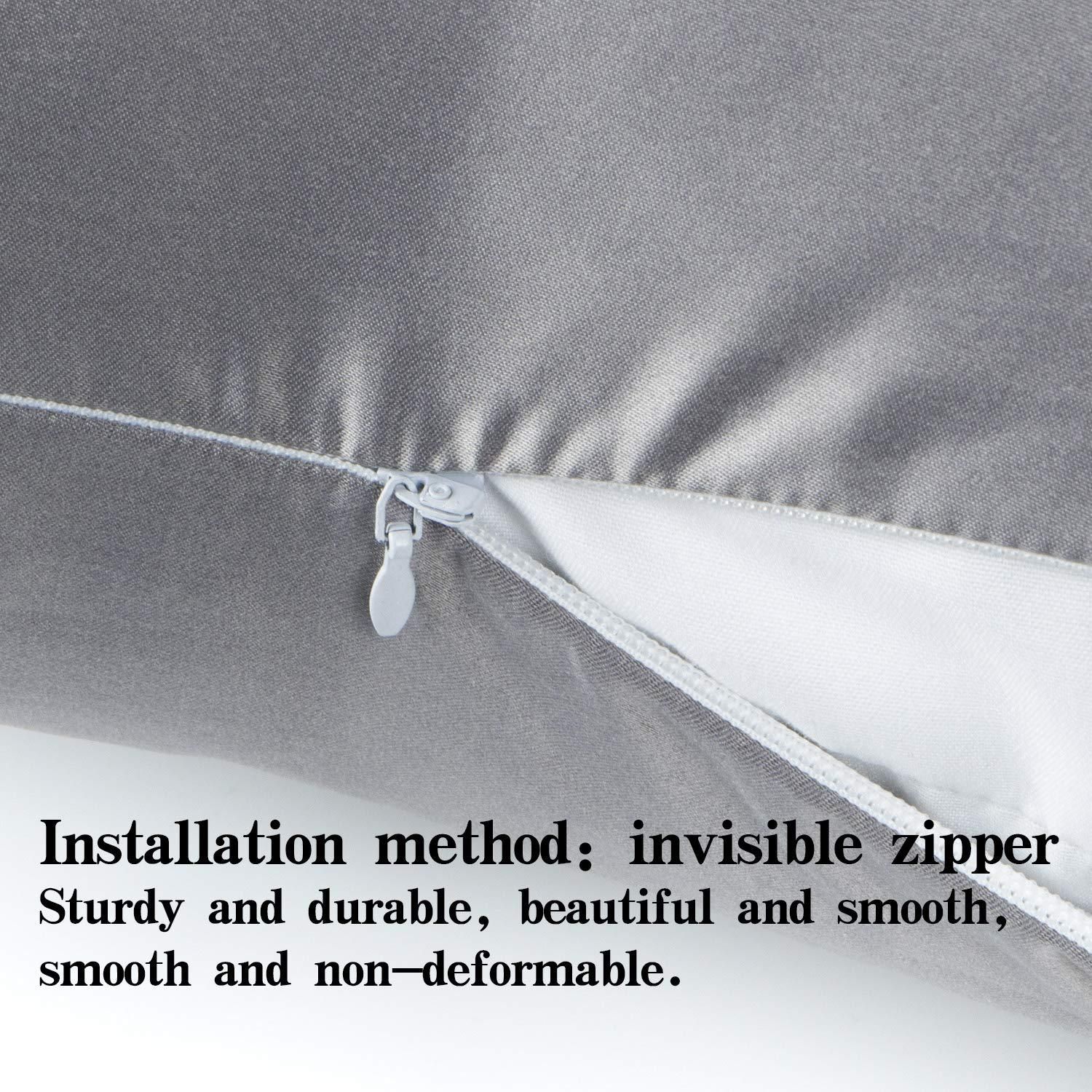 Bedsure Satin Pillowcase for Hair and Skin Queen - Silver Grey Silky view 10