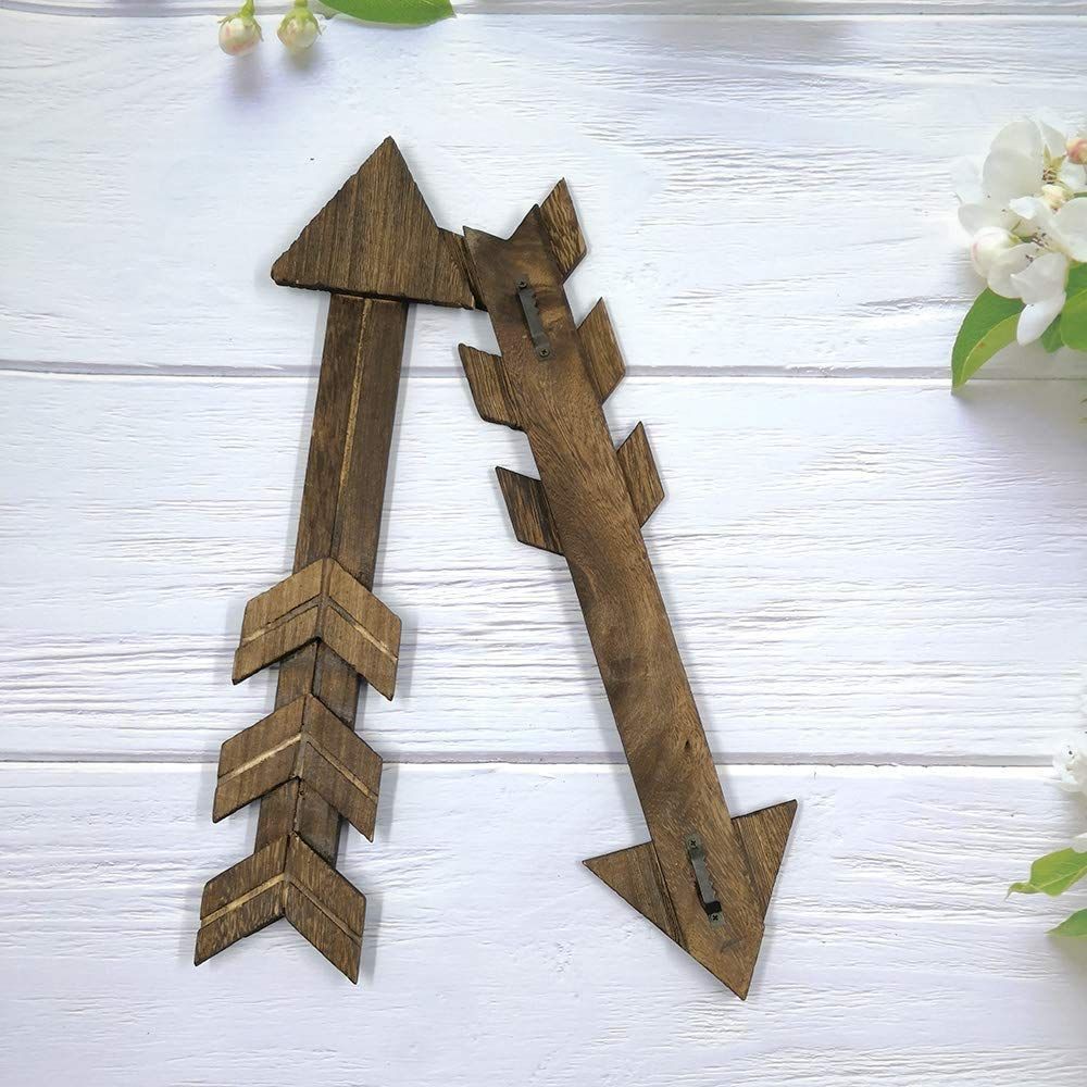 2 PCS Rustic Wood Arrow Sign Wall Decor view 2