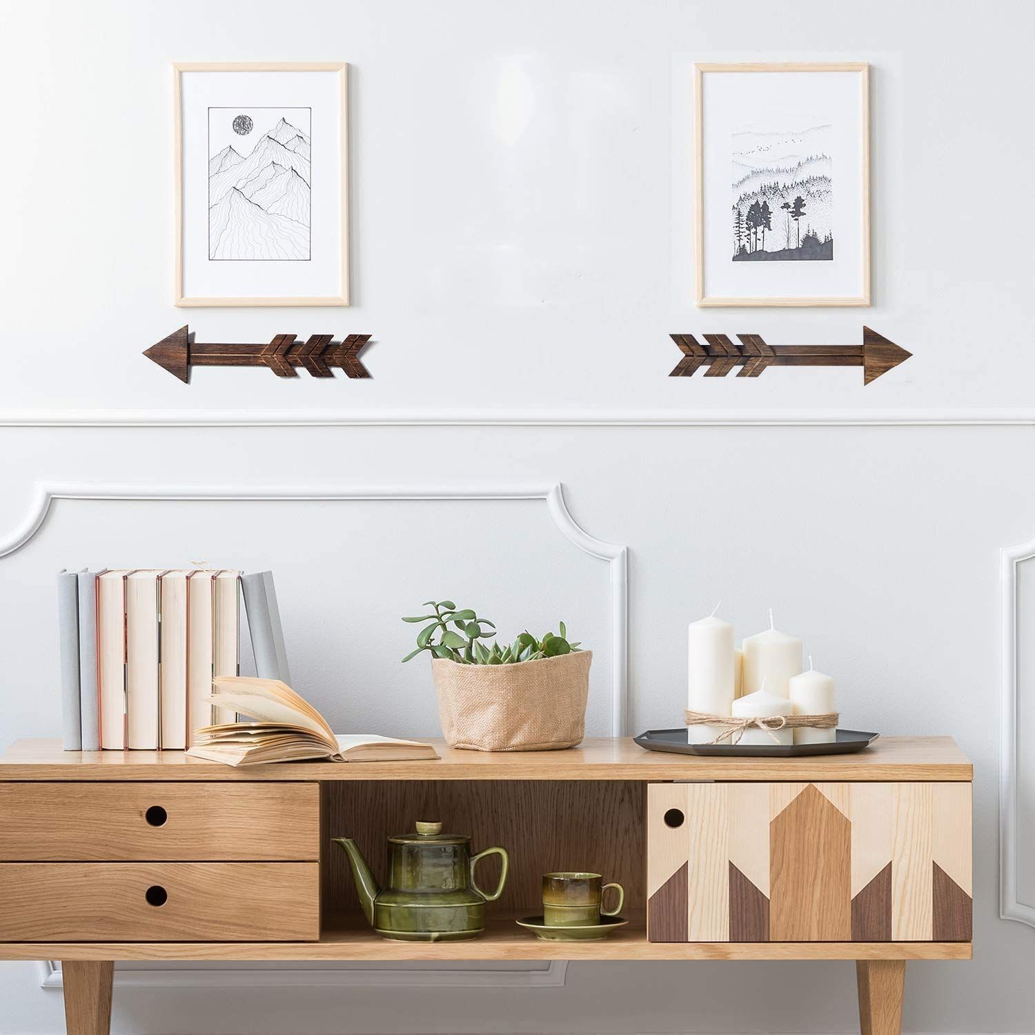 2 PCS Rustic Wood Arrow Sign Wall Decor view 4