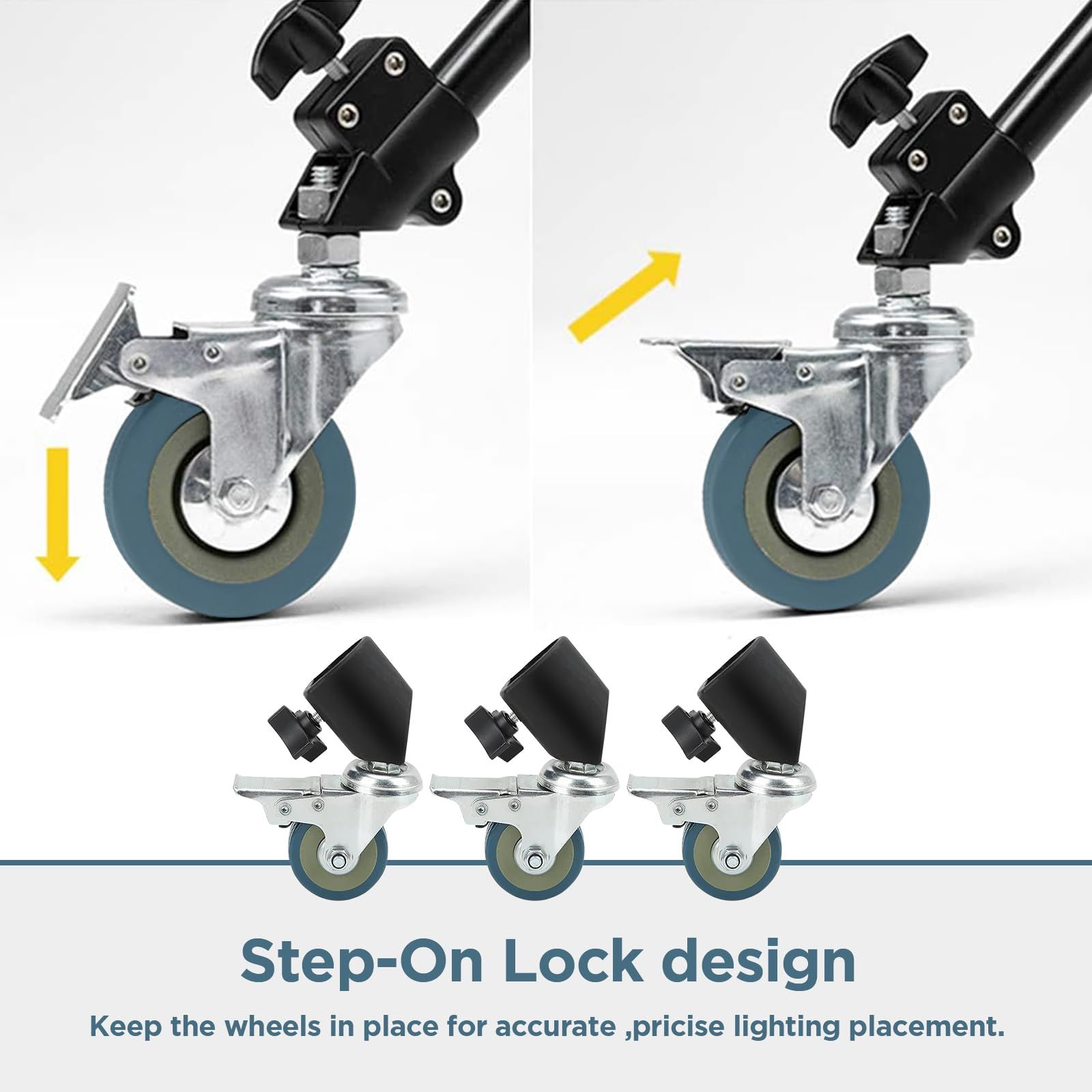 Professional Swivel Caster for Photography Light Stand Wheels Set(3 Pack) view 7