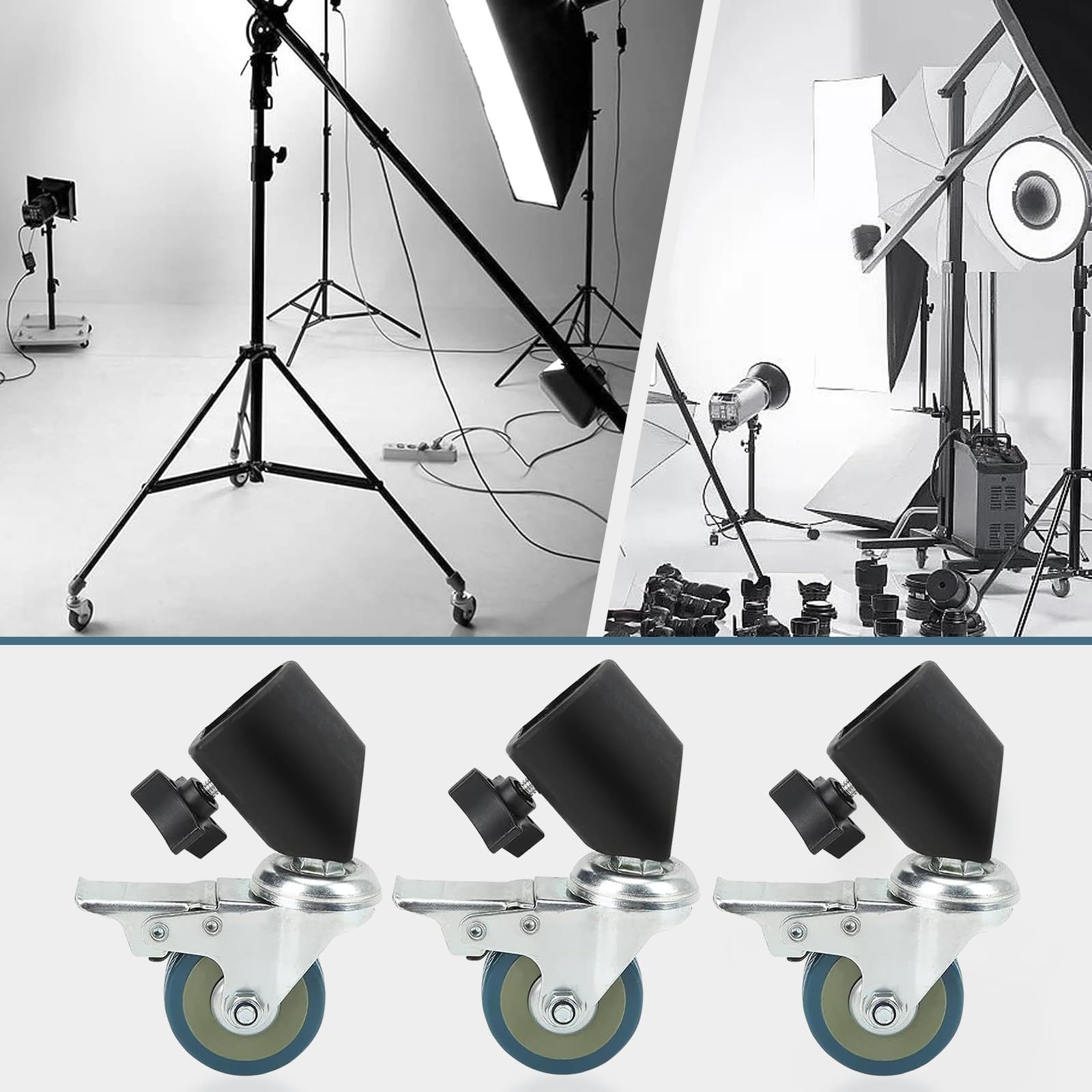 Professional Swivel Caster for Photography Light Stand Wheels Set(3 Pack) view 9