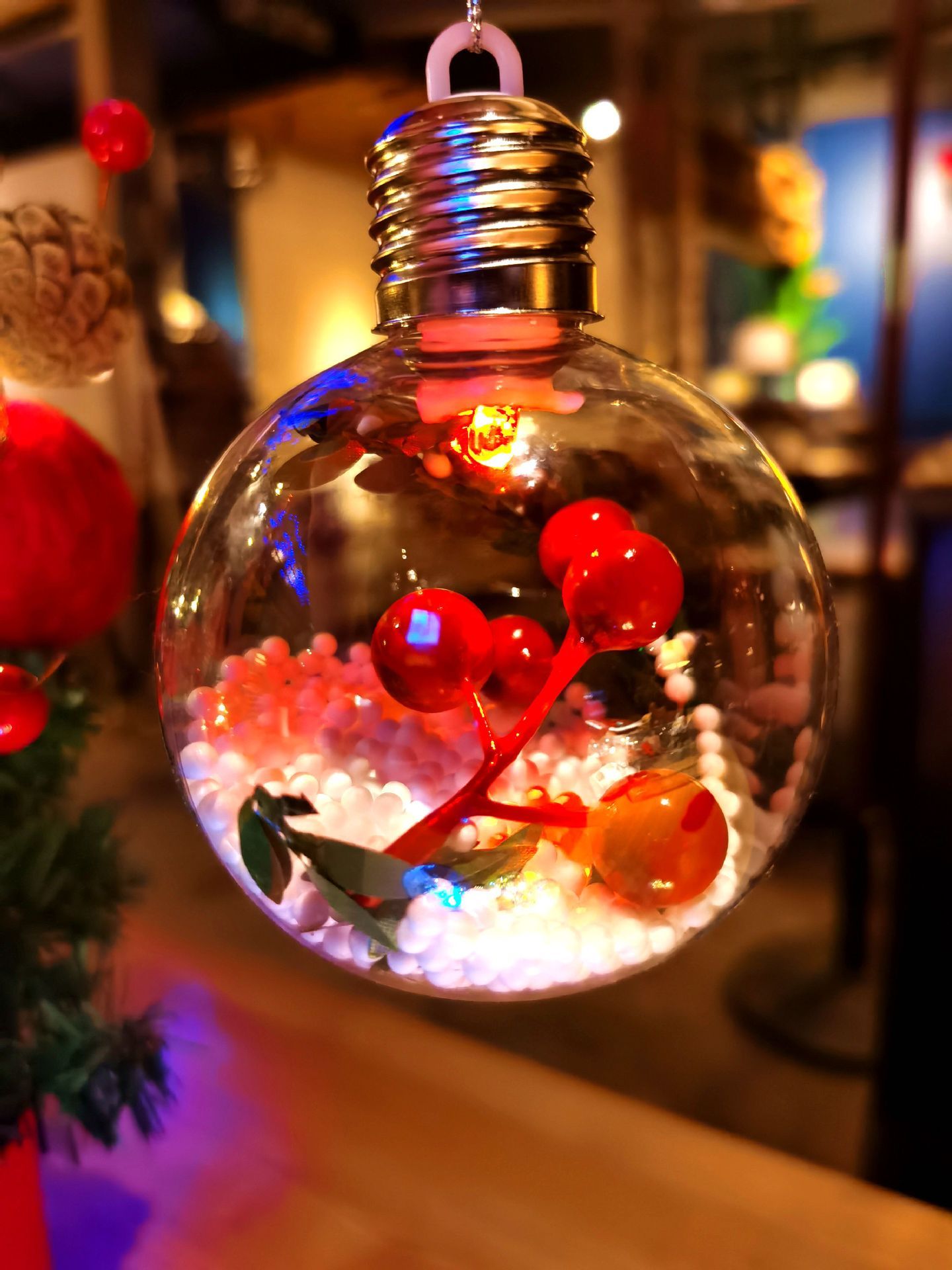 2 Pack Christmas Tree Balls ，Christmas Tree Decoration Ball，Warm Light view 6