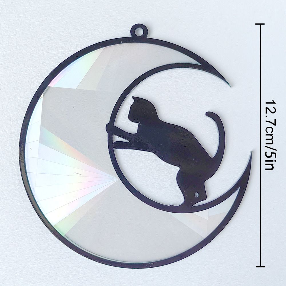 Acrylic Stained Glass Windows Hanging Decoration Black Cat Decor Car Hanging view 2