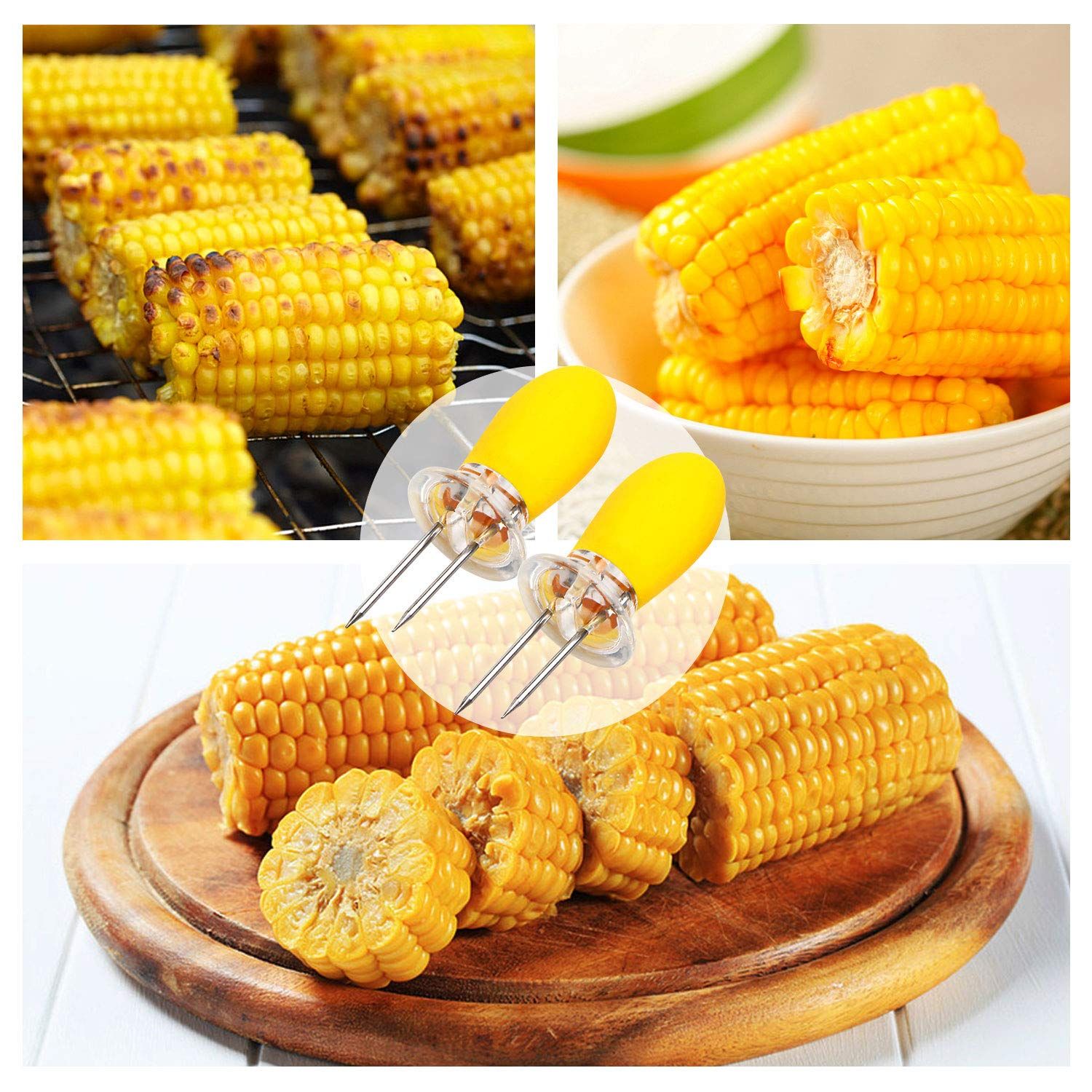 Corn Holders, 1 Pairs Corn Holders Stainless Steel Corn on The Holders BBQ view 6