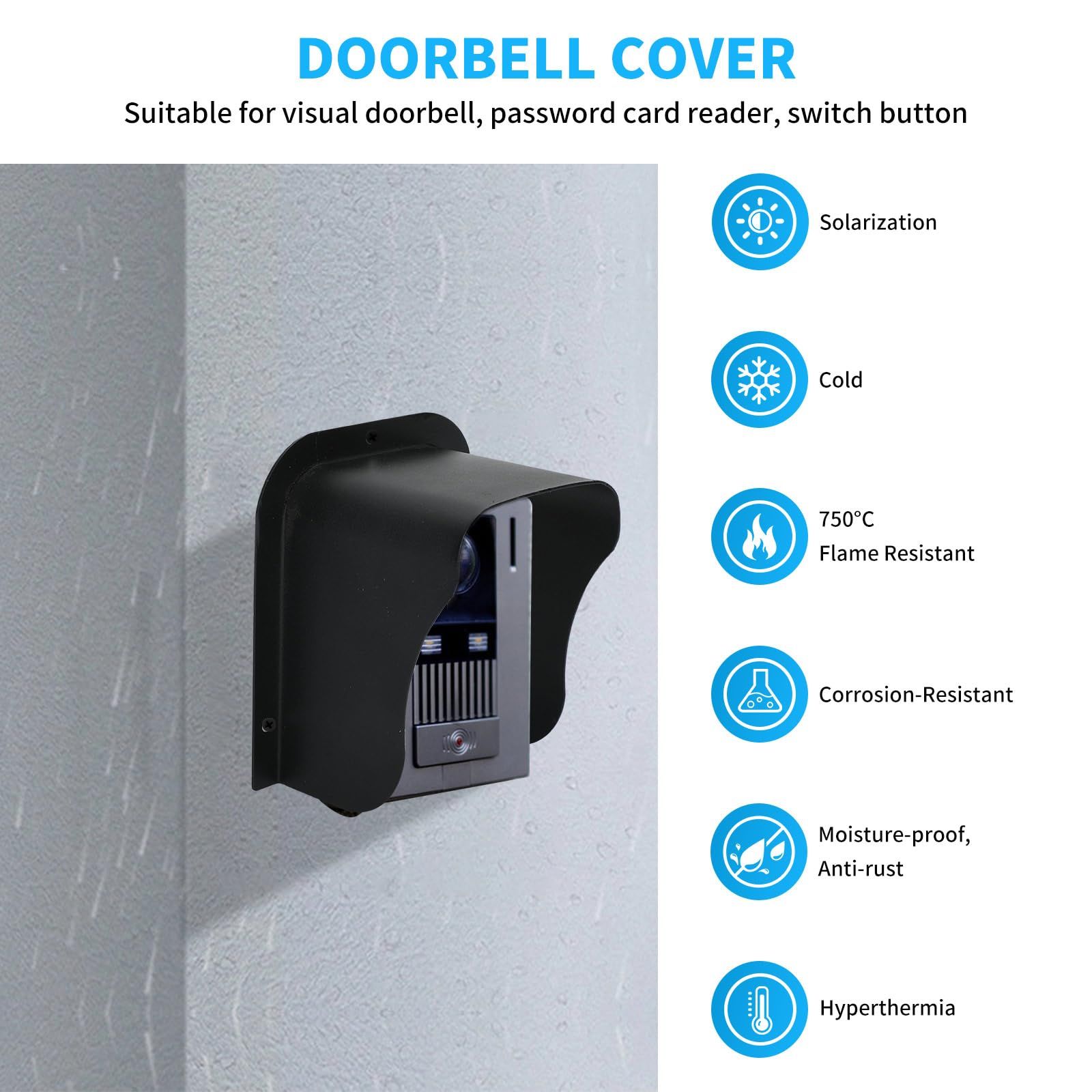 Doorbell Rain Cover,Waterproof Ring Doorbell Cover,Ring Doorbell Anti-Glare view 4
