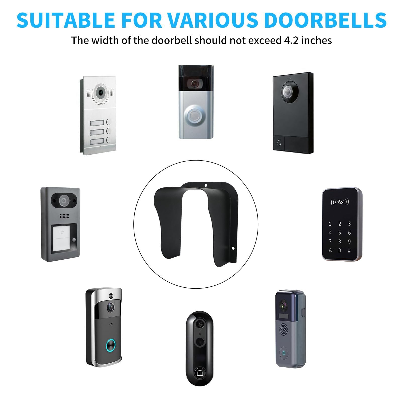 Doorbell Rain Cover,Waterproof Ring Doorbell Cover,Ring Doorbell Anti-Glare view 6