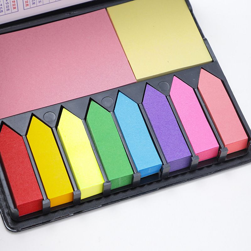 memo Notes Holder with Index tab Flags in Leather Like case view 5