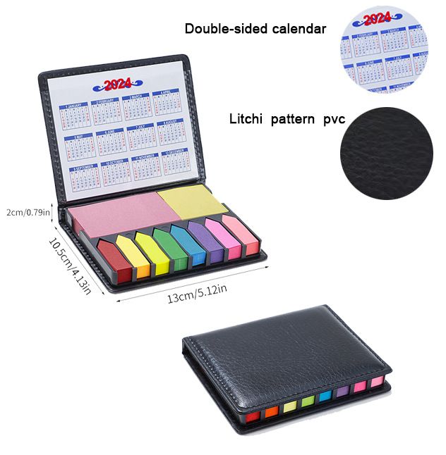 memo Notes Holder with Index tab Flags in Leather Like case view 9