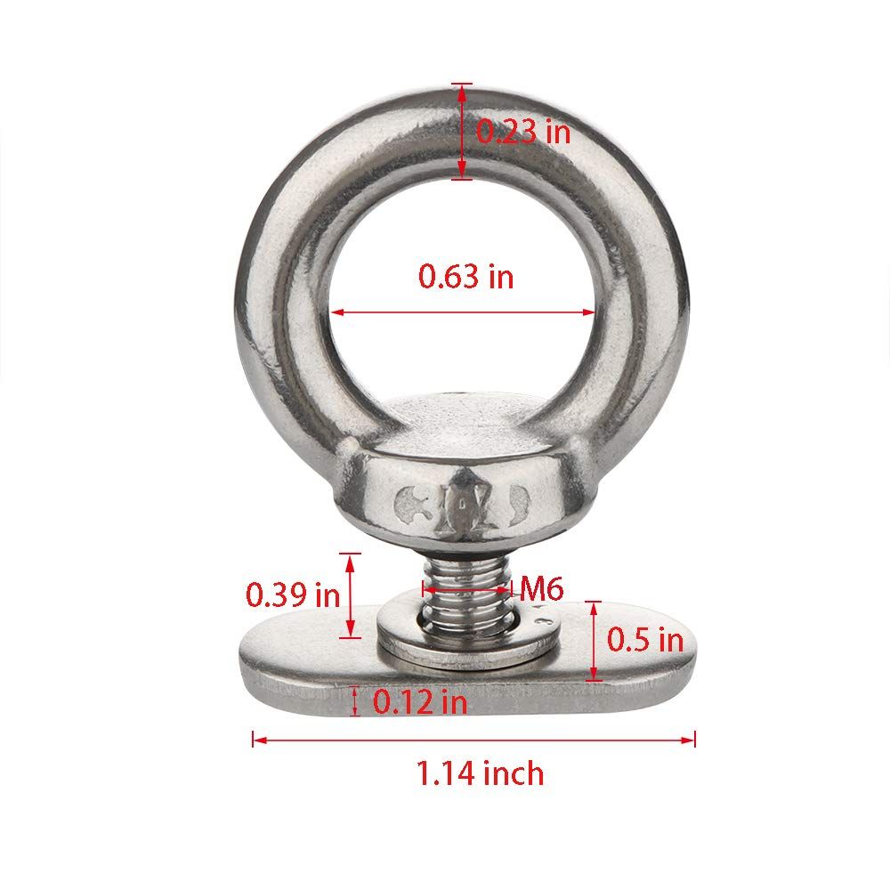 4 Pack Full 316 , Track Mount Tie Down Eyelet, Hold Bungee Cord or Ropes Up to view 10