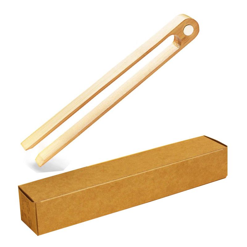 Magnetic Bamboo Toaster Tongs: Natural Wood Kitchen Toast Tongs| Eco-Friendly view 2