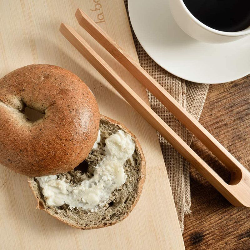 Magnetic Bamboo Toaster Tongs: Natural Wood Kitchen Toast Tongs| Eco-Friendly view 7