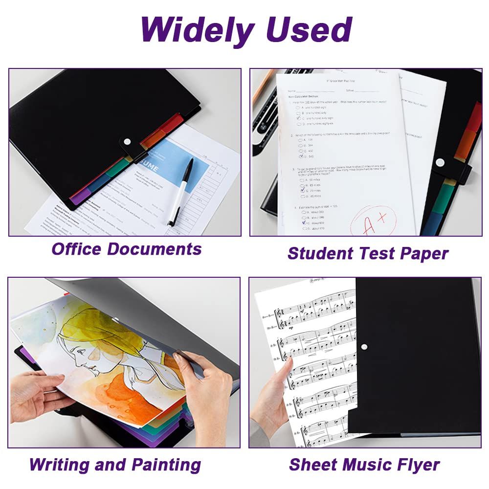 7 Pockets Paper Size Accordion Filing Folder Organizer with Sticker Tabs view 7