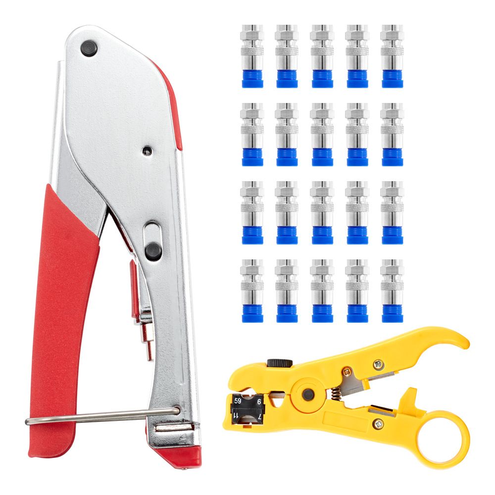 Coaxial Cable Crimper Coax Compression Tool Coaxial Cable Stripper for Cable