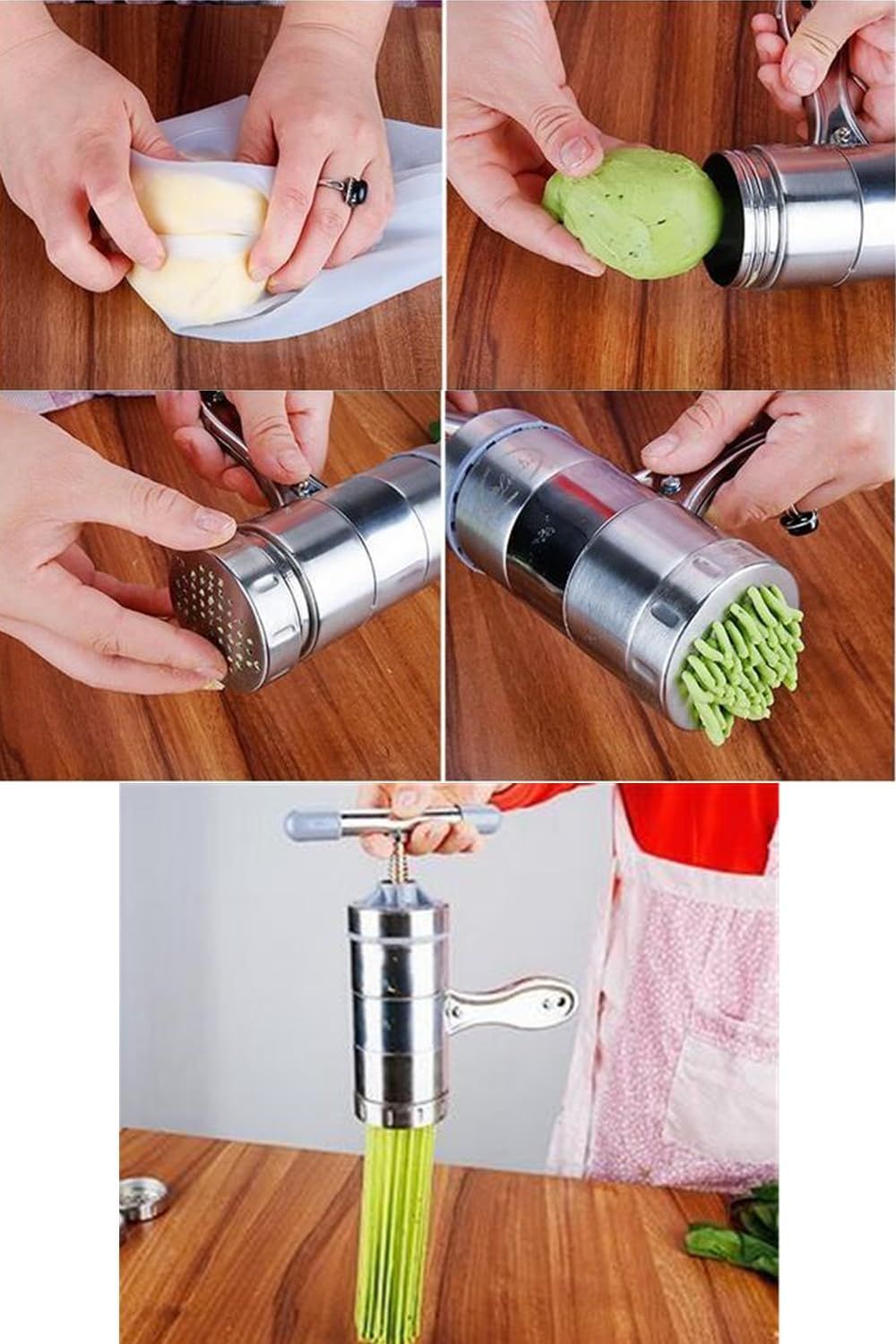Manual Noodle Pasta Maker Spaghetti Kitchen Tool Stainless Steel Press Machine view 10
