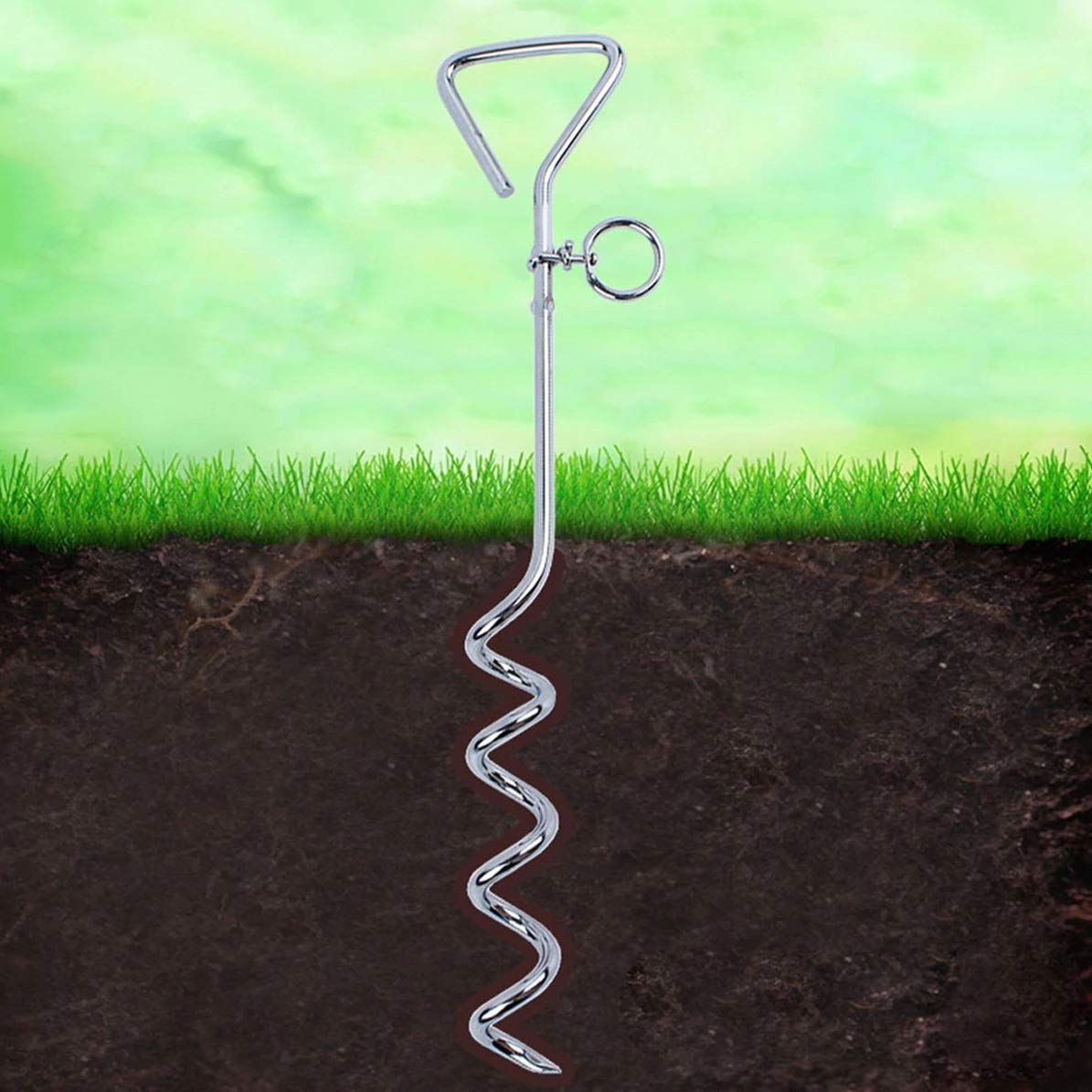 Dog Tie-Out Stak-Heavy Duty Dog Stakes for Outside view 3