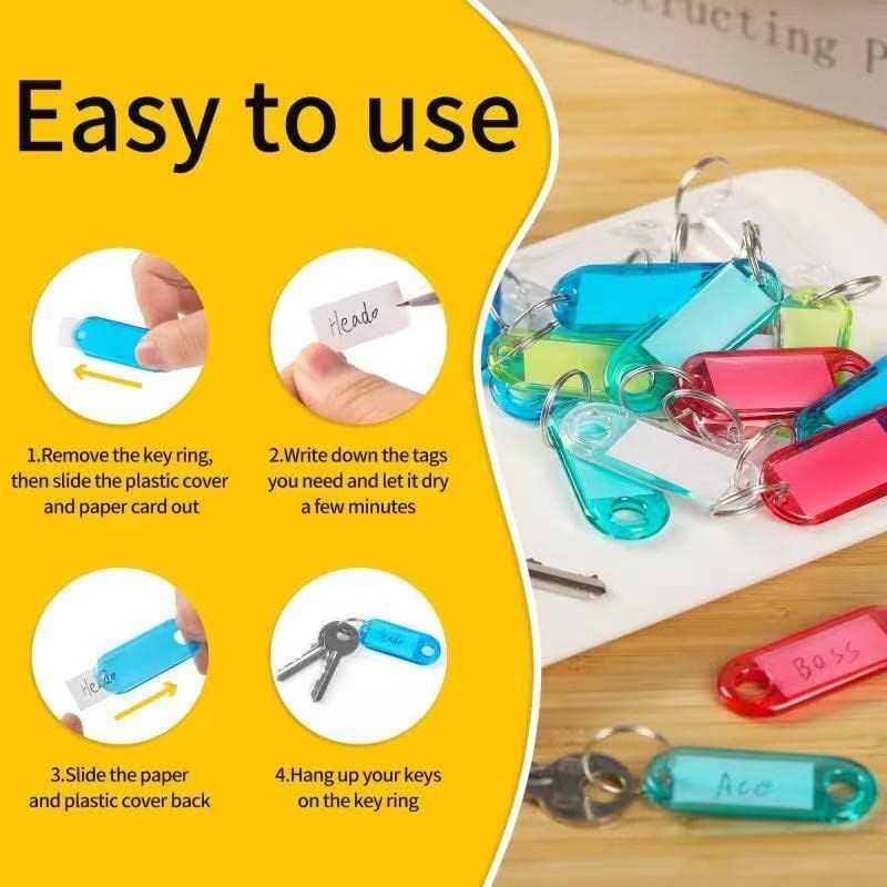 2pcs Crystal Clear Plastic Key Tags with Double Sided Display view 4