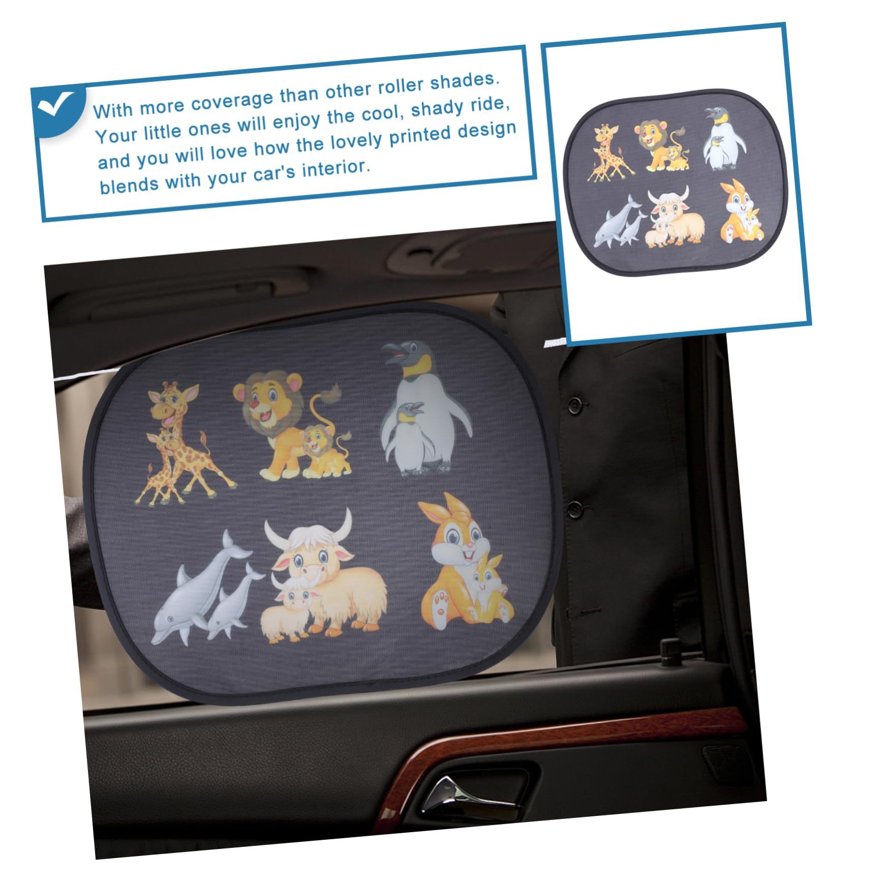 2 Pack Car Sun Shade for Baby Kids Universal Automotive Sunshade Static Cling view 3