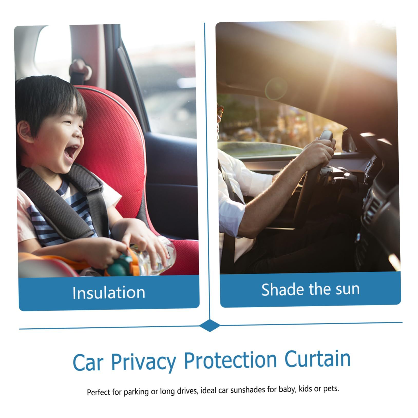 2 Pack Car Sun Shade for Baby Kids Universal Automotive Sunshade Static Cling view 5