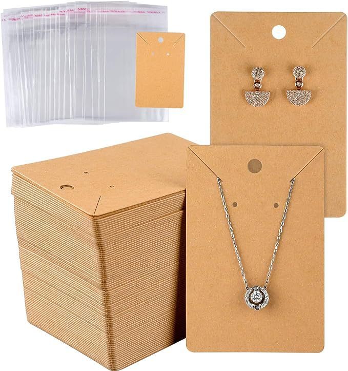 50Pcs Earring Cards with Earring Backs and Self-Sealing Bags Kit view 2