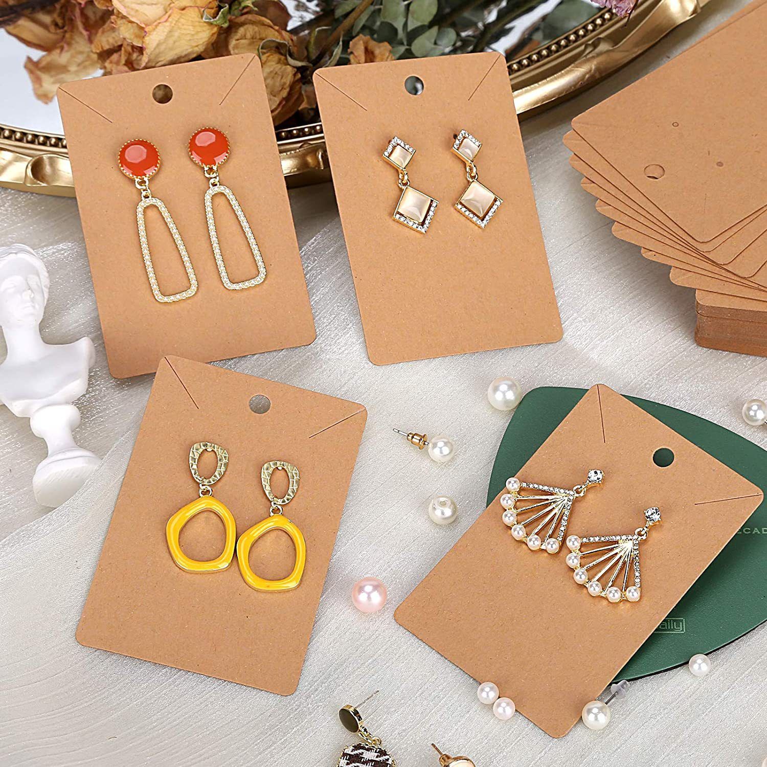 50Pcs Earring Cards with Earring Backs and Self-Sealing Bags Kit view 3