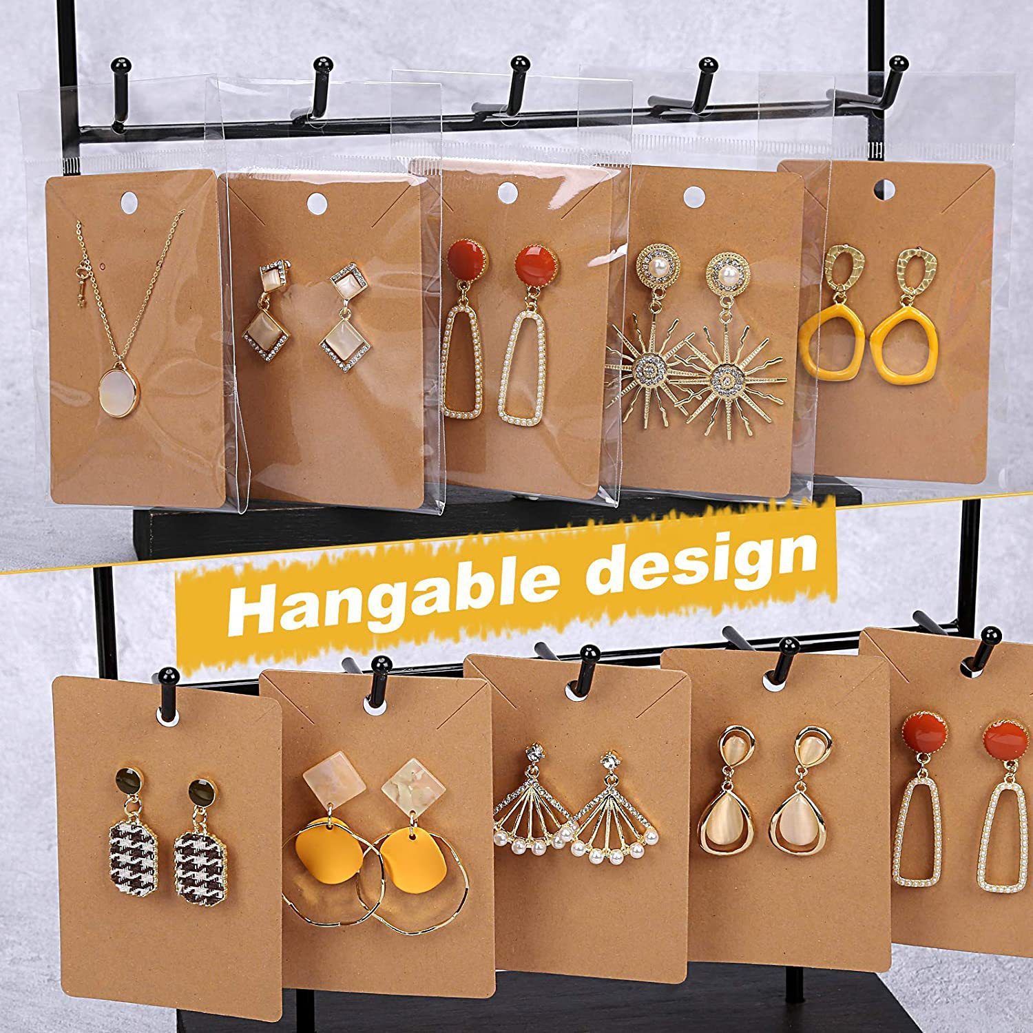 50Pcs Earring Cards with Earring Backs and Self-Sealing Bags Kit view 4