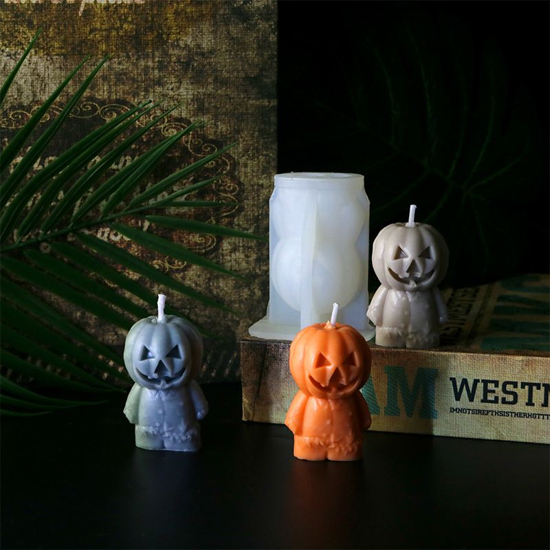 Halloween Silicone Mold Smiling Face Pumpkin Man Silicone for Desktop view 2