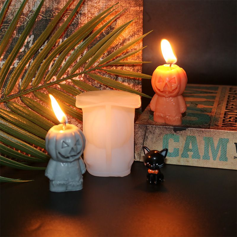 Halloween Silicone Mold Smiling Face Pumpkin Man Silicone for Desktop view 3
