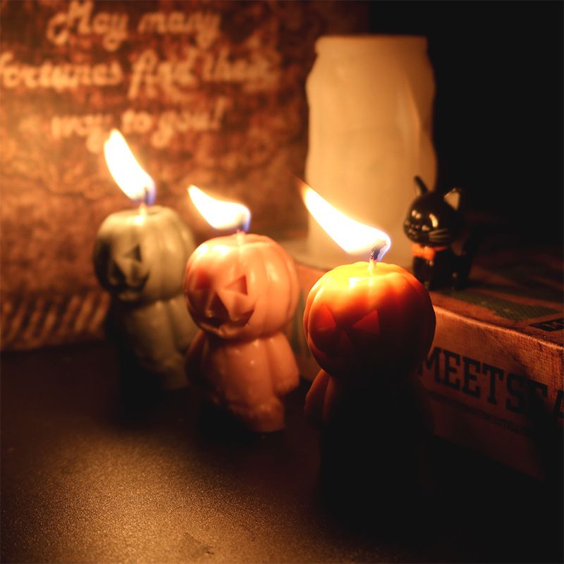 Halloween Silicone Mold Smiling Face Pumpkin Man Silicone for Desktop view 4