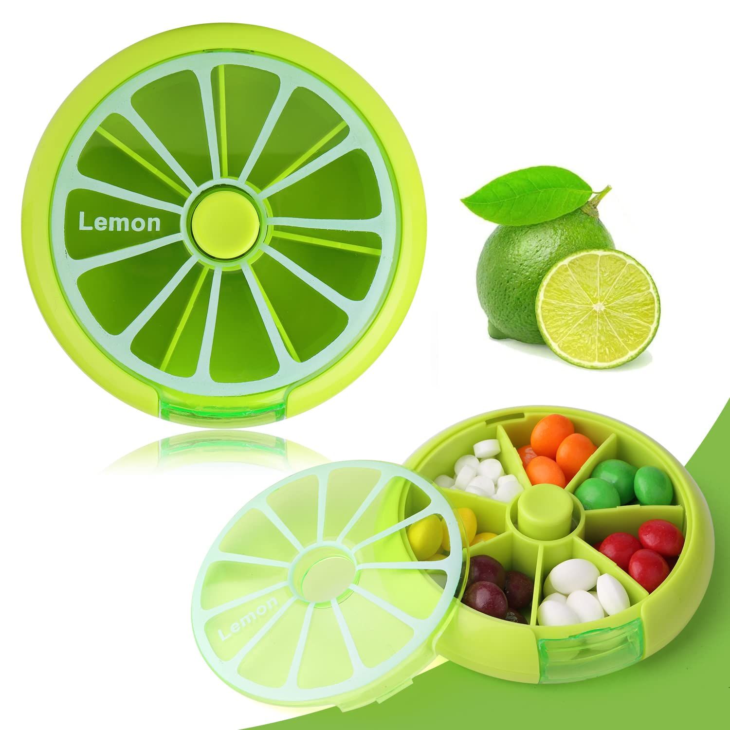 Creative Portable Mini 7 Day Weekly Circular Shape Rotary Cute Fruit Style view 3