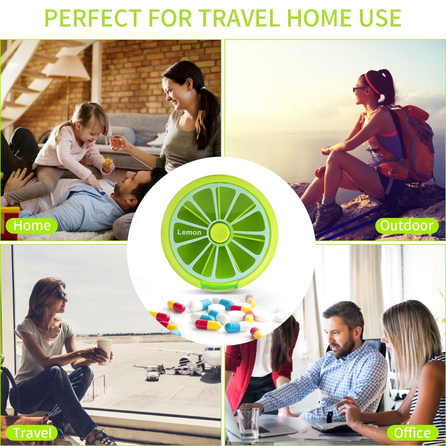 Creative Portable Mini 7 Day Weekly Circular Shape Rotary Cute Fruit Style view 6
