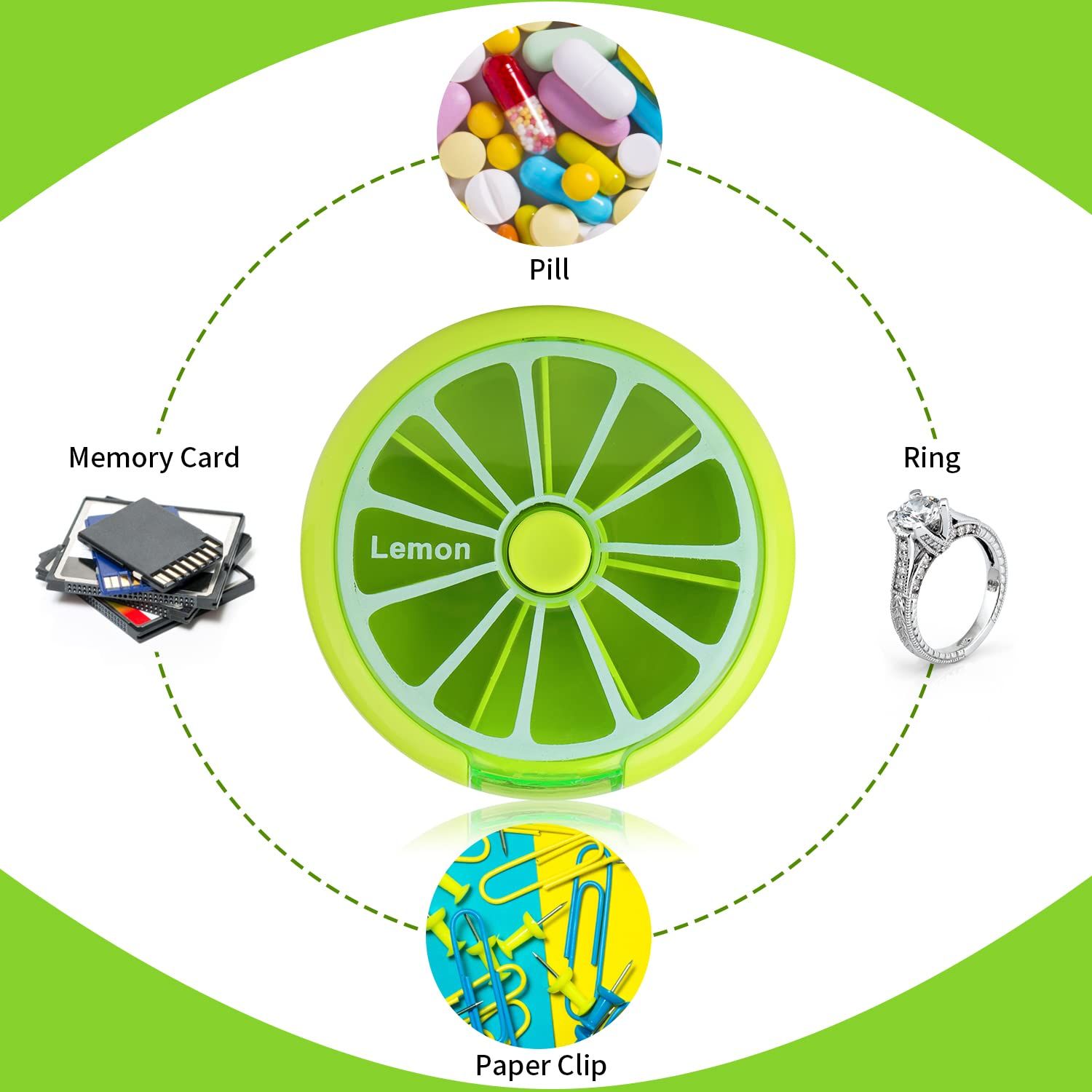 Creative Portable Mini 7 Day Weekly Circular Shape Rotary Cute Fruit Style view 7