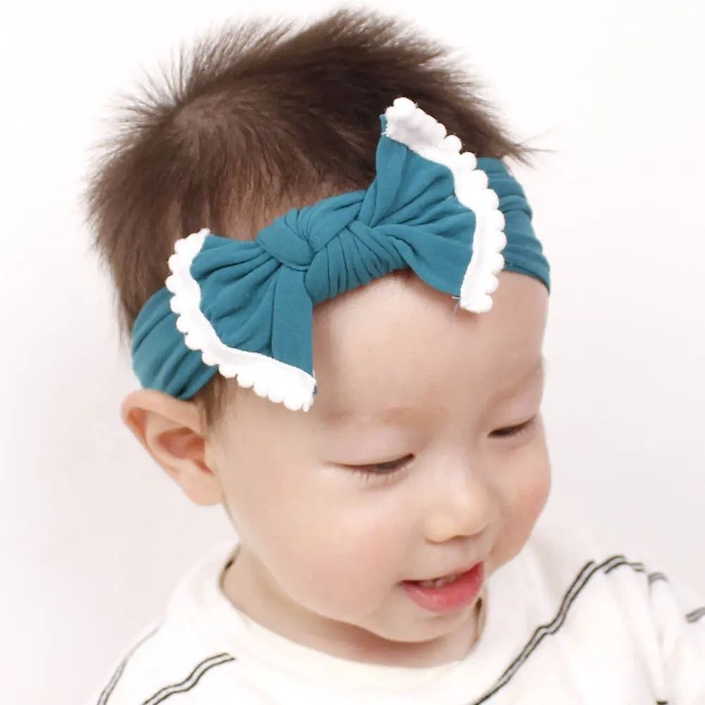 2 Colors Soft Wide Baby Headbands Hair Bow Headbands for Baby Girls Infants view 7