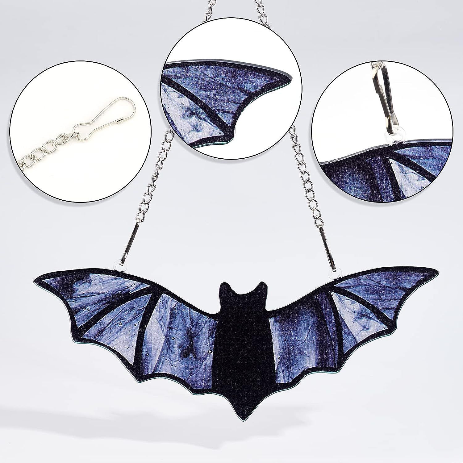 Halloween Bat Decor for Home - Colorful Bats Window Decorations Hanging view 7