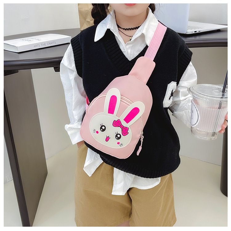 Pink Sling Backpack, Small Backpack for Girls, Kawaii Bag, Lightweight Canvas view 7