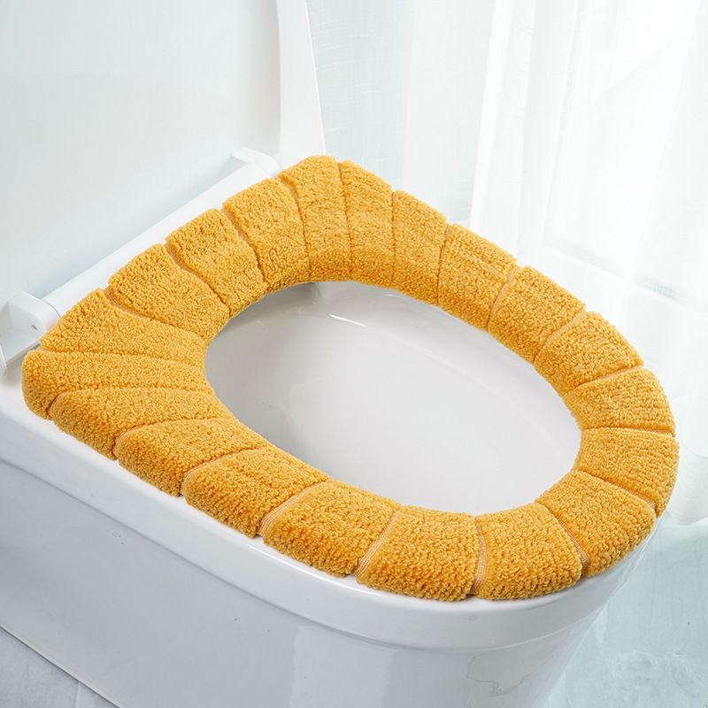 Bathroom Soft Thicker Warmer Stretchable Washable Cloth Toilet Seat Cover Pads view 7