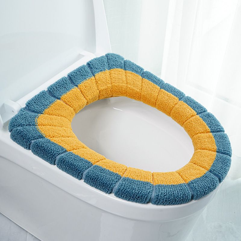 Bathroom Soft Thicker Warmer Stretchable Washable Cloth Toilet Seat Cover Pads view 9